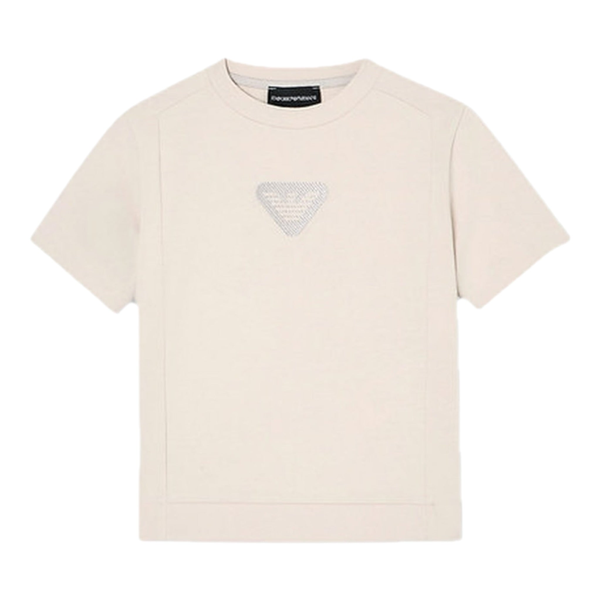 Emporio Armani T-Shirt Girocollo tinta unita con Logo Beige per Bambino EB000813 BEIGE EMPORIO ARMANI 