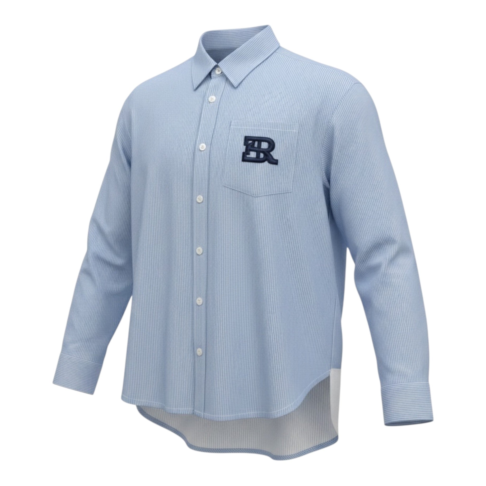 Ermanno Scervino Camicia tinta unita con Fantasia A Righe Azzurro per Bambina SFCA046 AZZURRO ERMANNO SCERVINO 