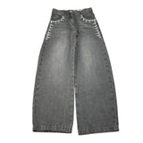 Ermanno Scervino Jeans tinta unita con Applicazioni Nero per Bambina SFPA050 NERO ERMANNO SCERVINO 