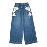 Ermanno Scervino Jeans tinta unita con Girovita Regolabile Azzurro per Bambina SFPA053 AZZURRO ERMANNO SCERVINO 