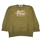 Etro Maglia Girocollo Tina Unita con Ricamo Logo Verde per Bambino GU9P30 VERDE ETRO 
