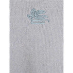 Etro Maglia Girocollo tinta unita con Ricamo Azzurro per Bambina GV9000J AZZURRO ETRO 