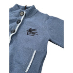 Etro Cardigan tinta unita con Logo Azzurro per Bambino GV9P10 AZZURRO ETRO 