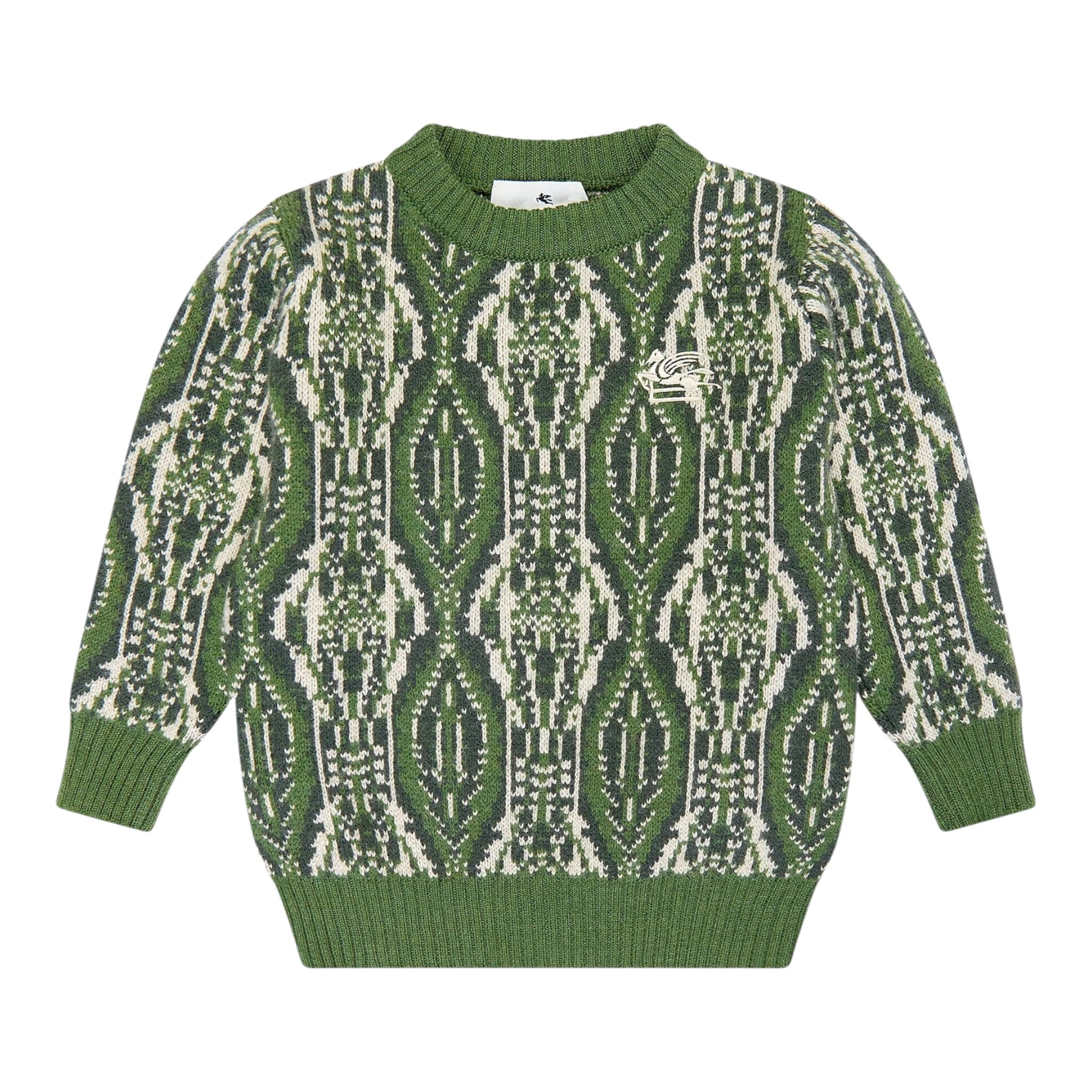 Etro Maglia Girocollo tinta unita Verde per Bambino GV9P20 VERDE ETRO 