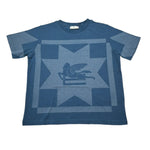 Etro T-Shirt Girocollo tinta unita con Stampa Blu per Bambino GW8P11 BLU ETRO 