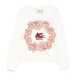 Etro Felpa Chiusa Girocollo tinta unita con Stampa Bianco per Bambina GX4A00 BIANCO ETRO 