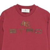 Etro Felpa Chiusa Girocollo tinta unita con Logo Bordeaux per Bambina GX4P20 BORDEAUX ETRO 