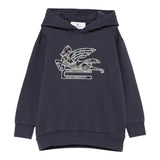 Etro Felpa Chiusa con Cappuccio tinta unita Blu per Bambino GX4P30 BLU ETRO 