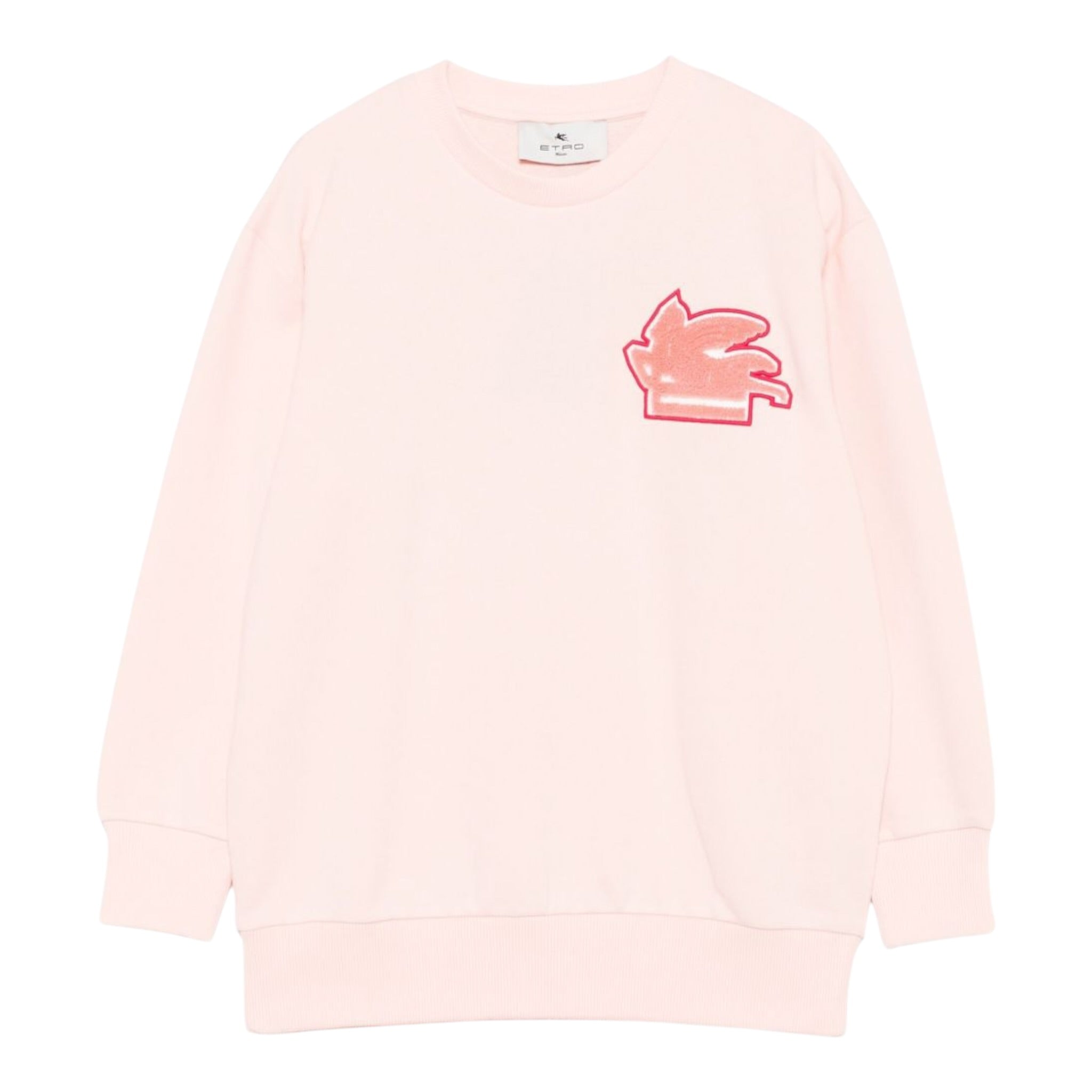 Etro Felpa Chiusa Girocollo tinta unita con Stampa Rosa per Bambina GX4P40 ROSA ETRO 
