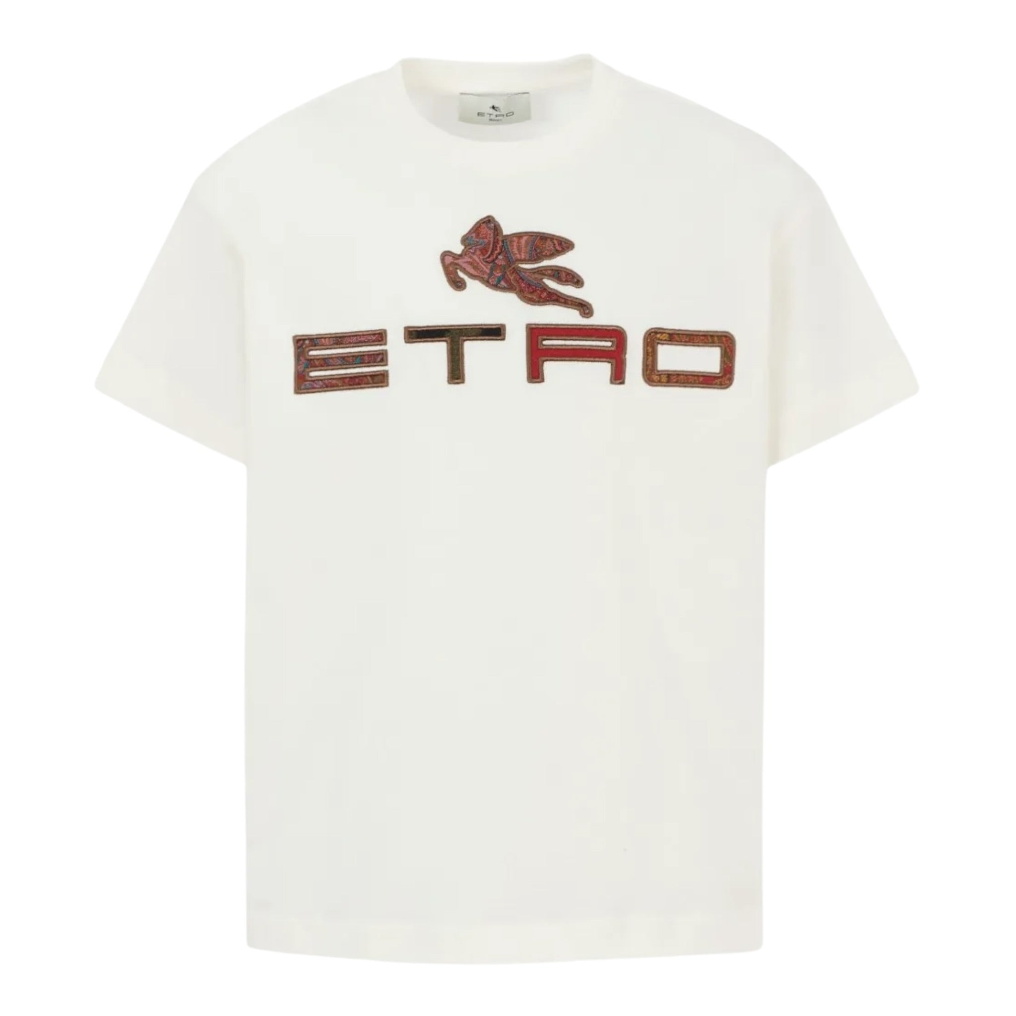 Etro T-Shirt Girocollo tinta unita con Stampa Bianco per Bambina GX8P21 BIANCO ETRO 