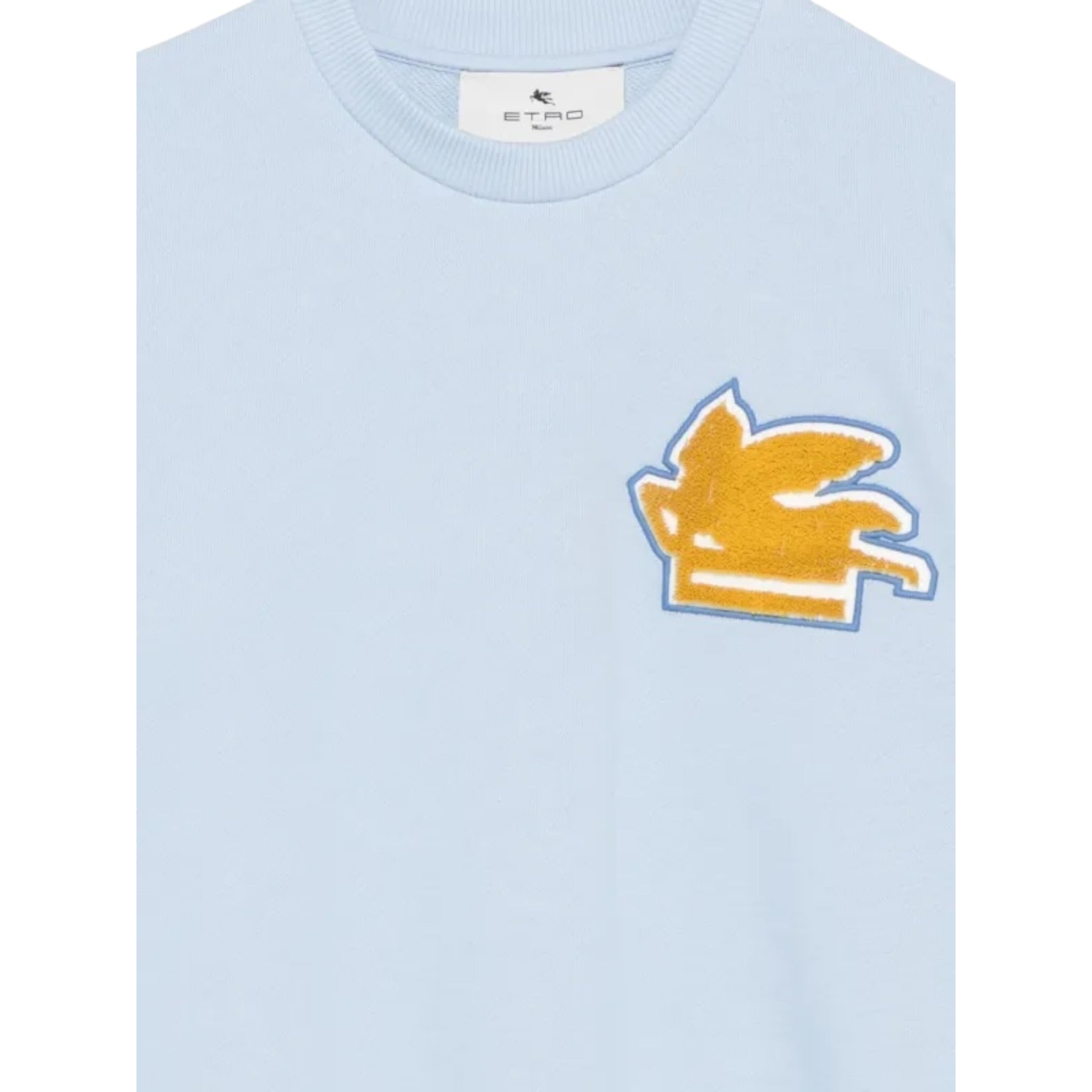 Etro T-Shirt tinta unita con Stampa Azzurro per Bambino GX8P41X AZZURRO ETRO 