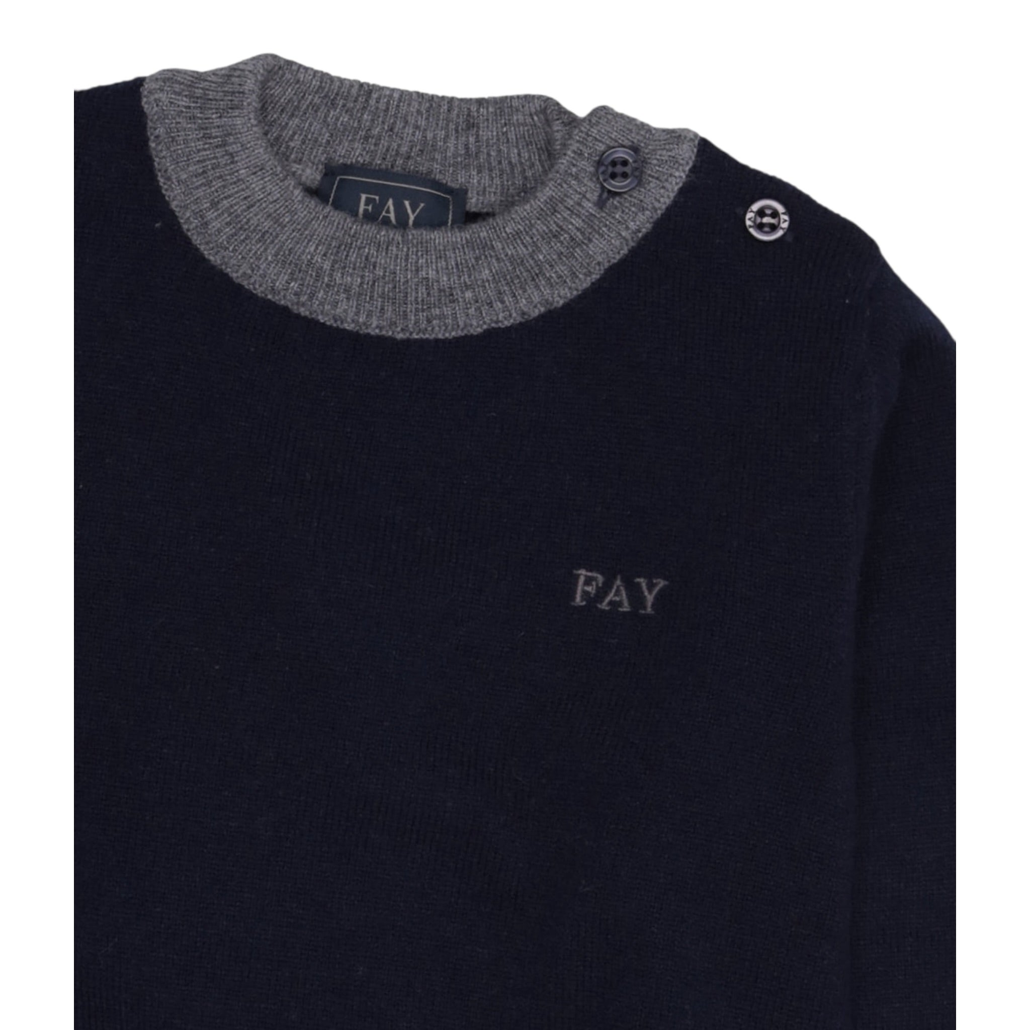 Fay Maglia tinta unita con Profili In Contrasto Blu per Neonato FV9530 BLU FAY 
