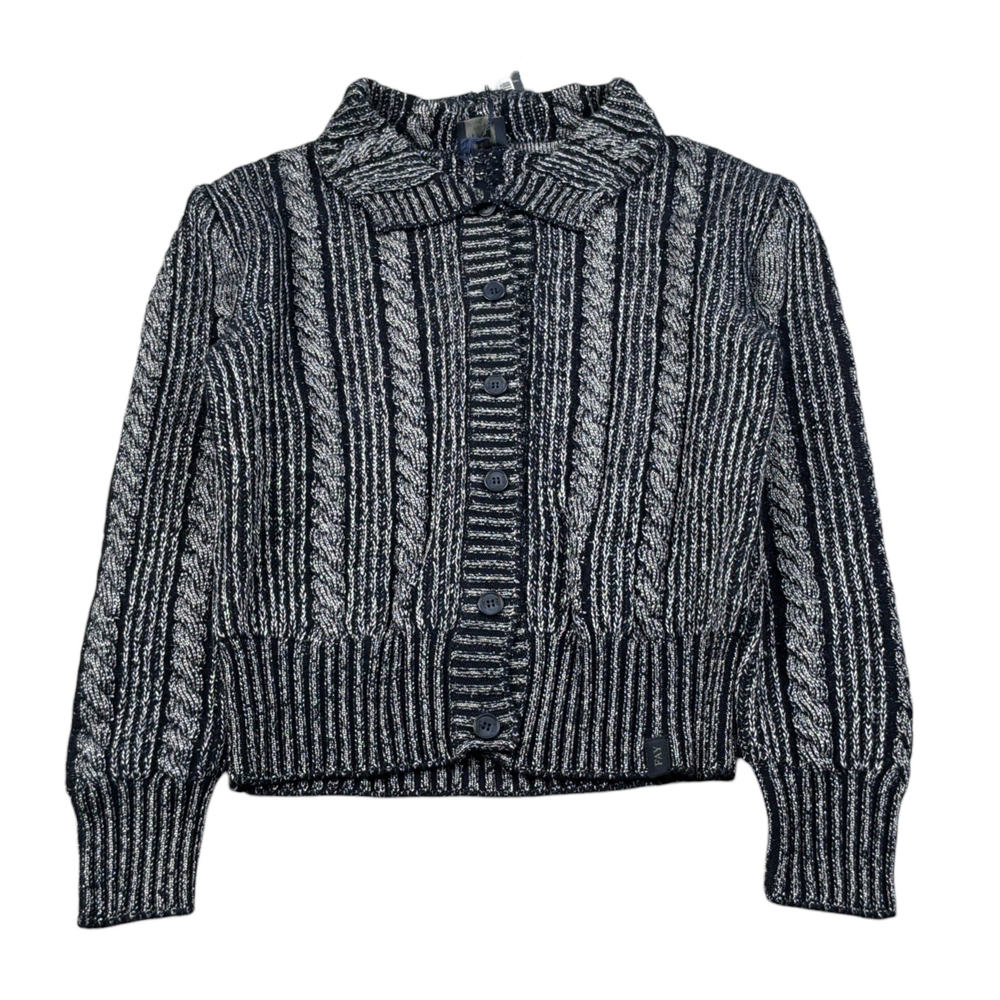 Fay Cardigan tinta unita Lurex Blu per Bambina FV9A20 BLU FAY 