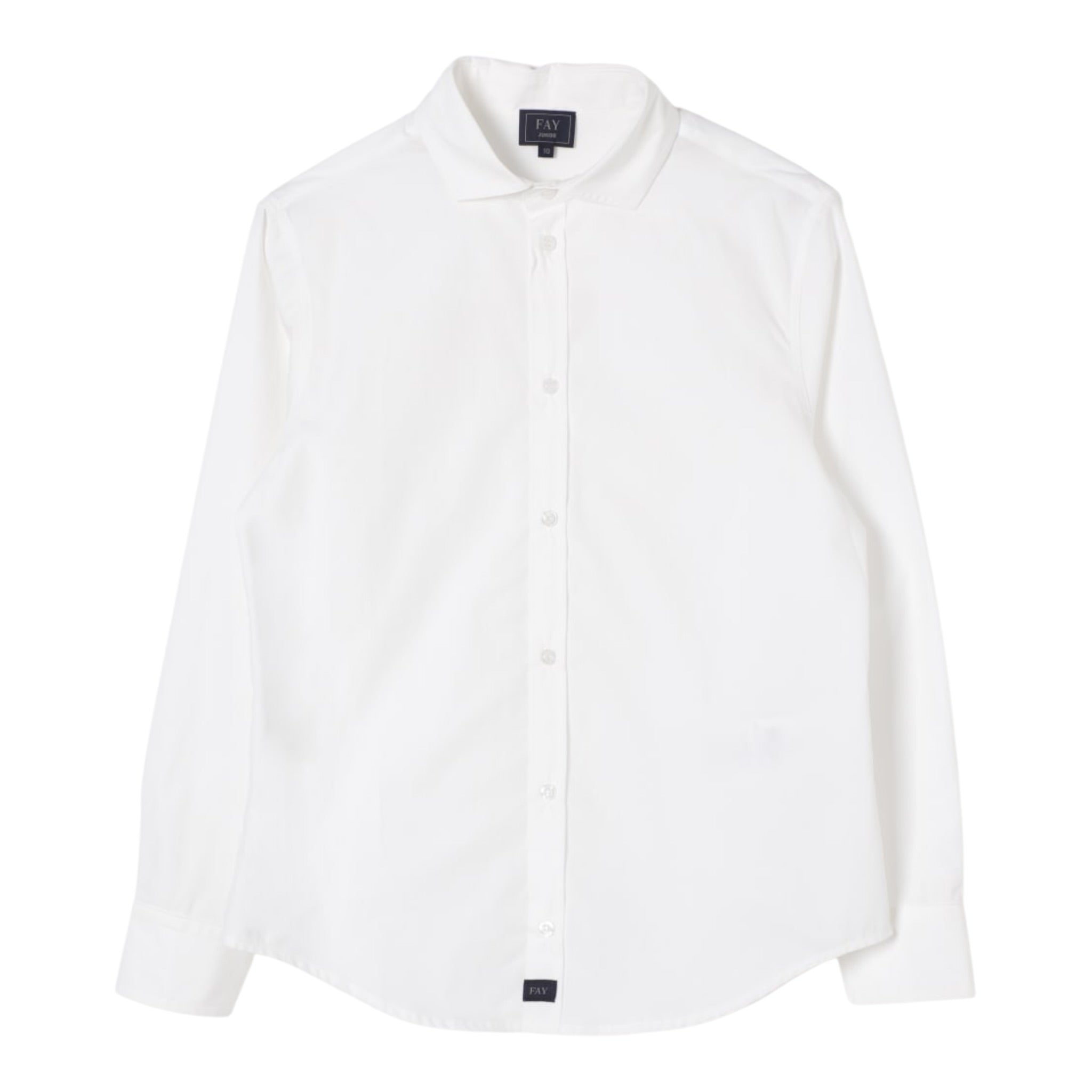 Fay Camicia tinta unita con Logo Bianco per Bambino FW5Q20 BIANCO FAY 