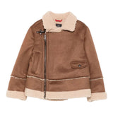 Fay Giubbino tinta unita con Pelliccia Modello Montone Marrone per Bambino FX2Q47H0066 MARRONE FAY 