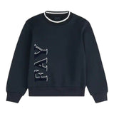 Fay Felpa Chiusa Girocollo tinta unita con Logo Blu per Bambino FX4P00 BLU FAY 