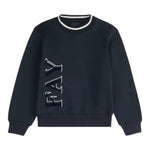Fay Felpa Chiusa Girocollo tinta unita con Logo Blu per Neonato FX4P00N BLU FAY 