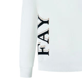 Fay Felpa Chiusa Girocollo tinta unita con Logo Panna per Bambino FX4P00X PANNA FAY 