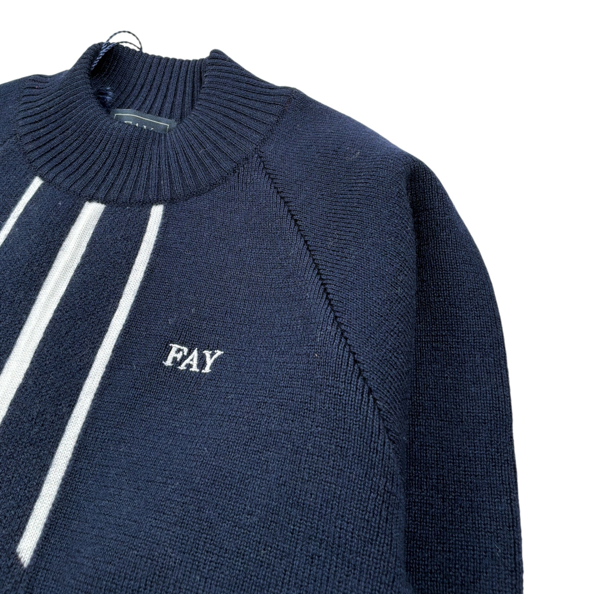 Fay Maglia Girocollo tinta unita con Logo Blu per Neonato FX9P10N BLU FAY 