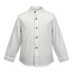 Fina Ejerique Camicia tinta unita con Colletto Coreano Bianco per Bambino O25B04CRU BIANCO FINA EJERIQUE 