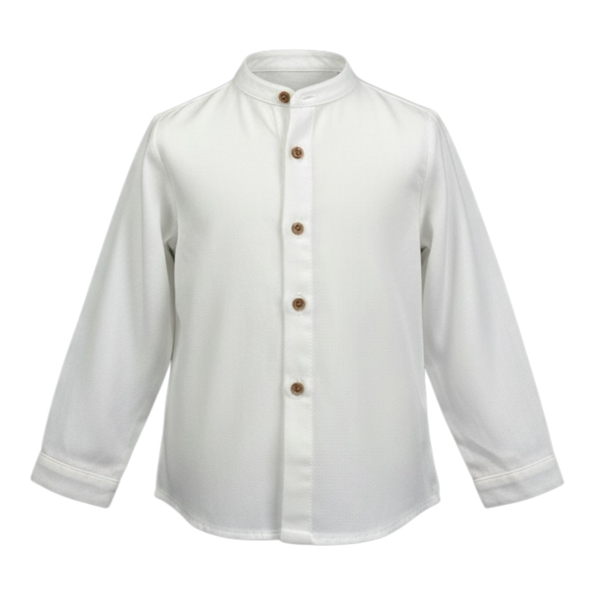 Fina Ejerique Camicia tinta unita con Colletto Coreano Bianco per Bambino O25B04CRU BIANCO FINA EJERIQUE 