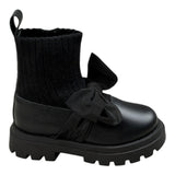 Florens Stivali tinta unita con Fiocco Nero per Bambina F0468 NERO FLORENS 