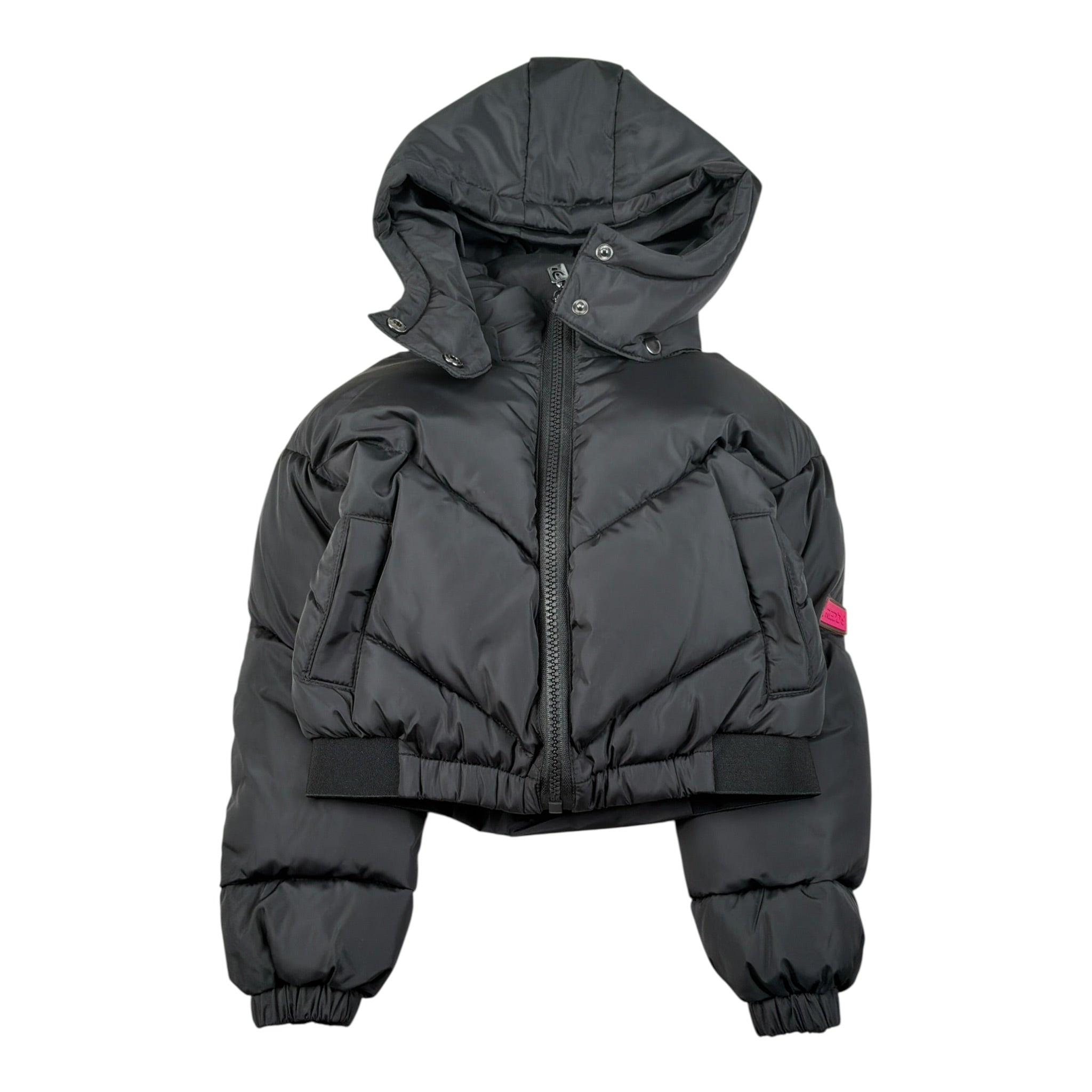 Freddy Giubbino tinta unita con Zip E Cappuccio Nero per Bambina FR2077 NERO FREDDY 