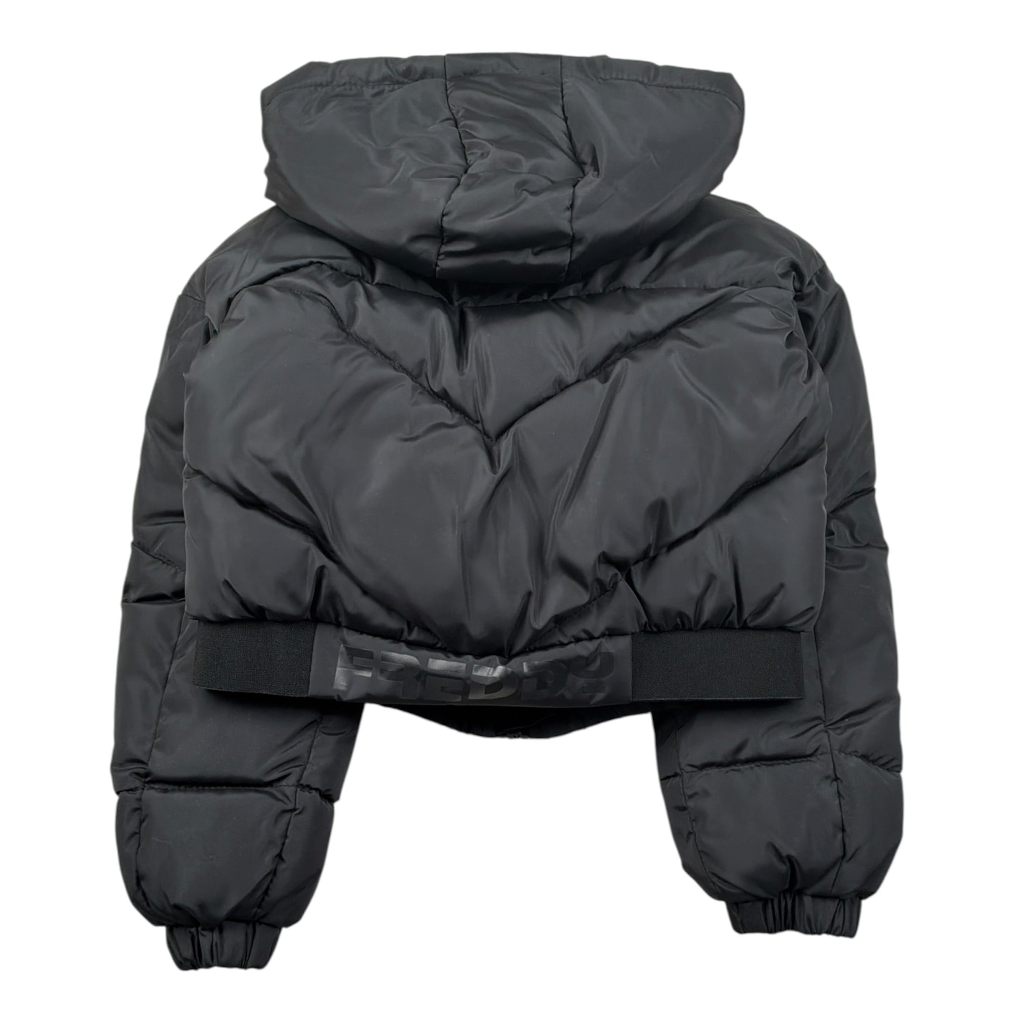 Freddy Giubbino tinta unita con Zip E Cappuccio Nero per Bambina FR2077 NERO FREDDY 
