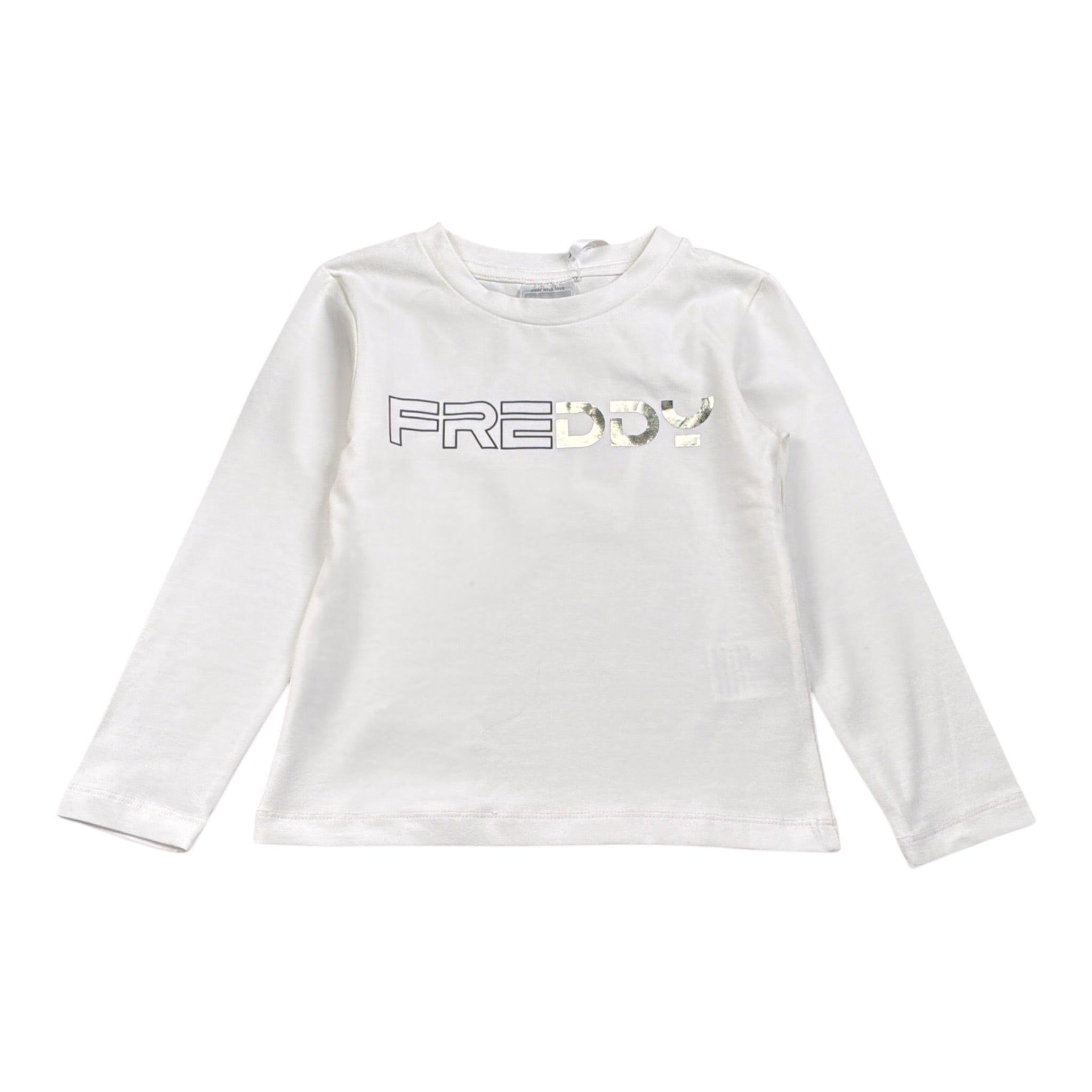 Freddy Shirt tinta unita con Stampa Bianco per Bambina FR2182 BIANCO FREDDY 
