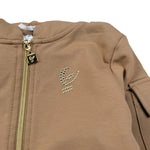 Freddy Felpa tinta unita con Zip E Cappuccio Cammello per Bambina FR2188 CAMMELLO FREDDY 