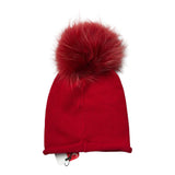 Freedomday Cappello tinta unita con Pon Pon Rosso per Bambina EUJEJO ROSSO FREEDOMDAY 