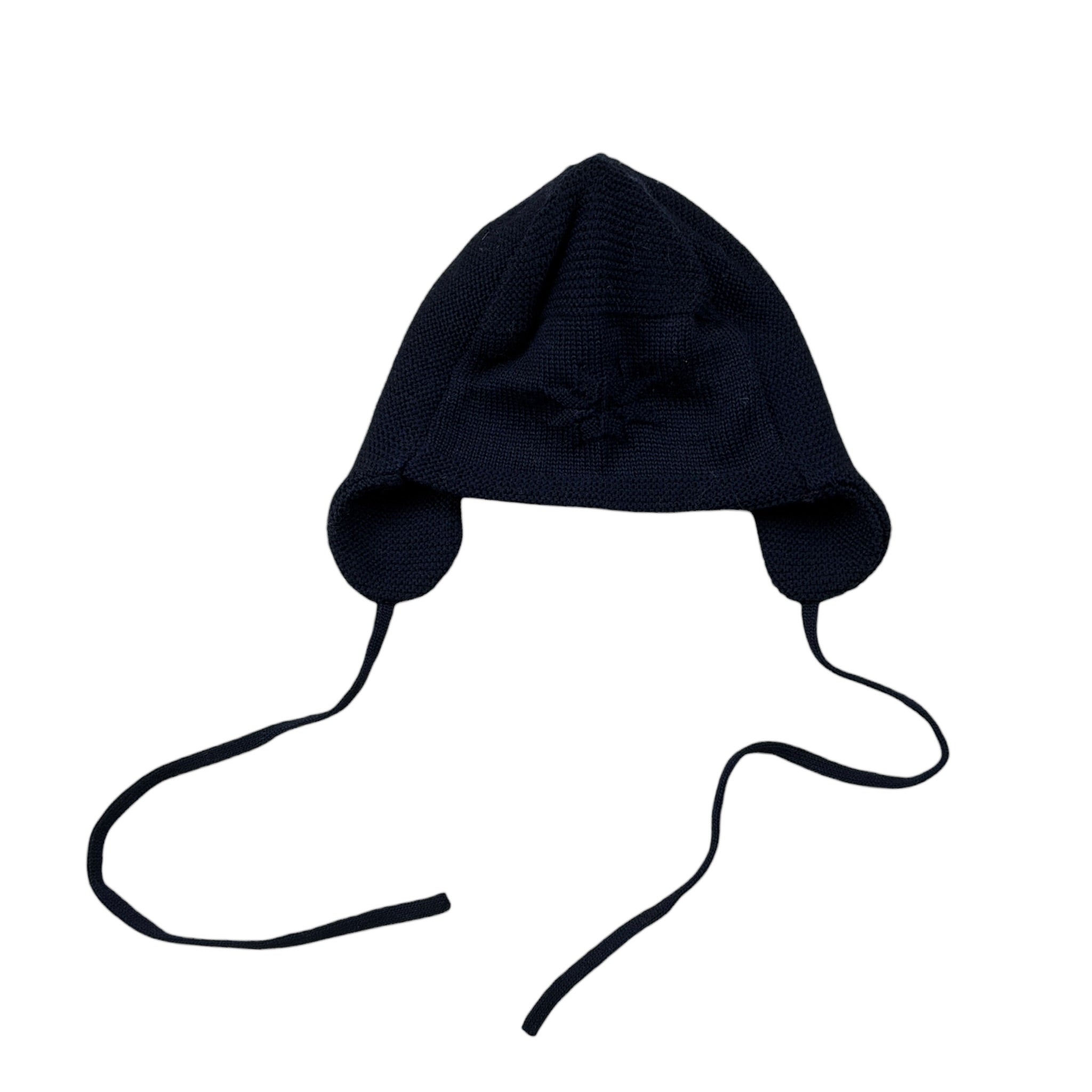 Frilo Cappello tinta unita con Ricami Blu per Neonata 821207 BLU FRILO 