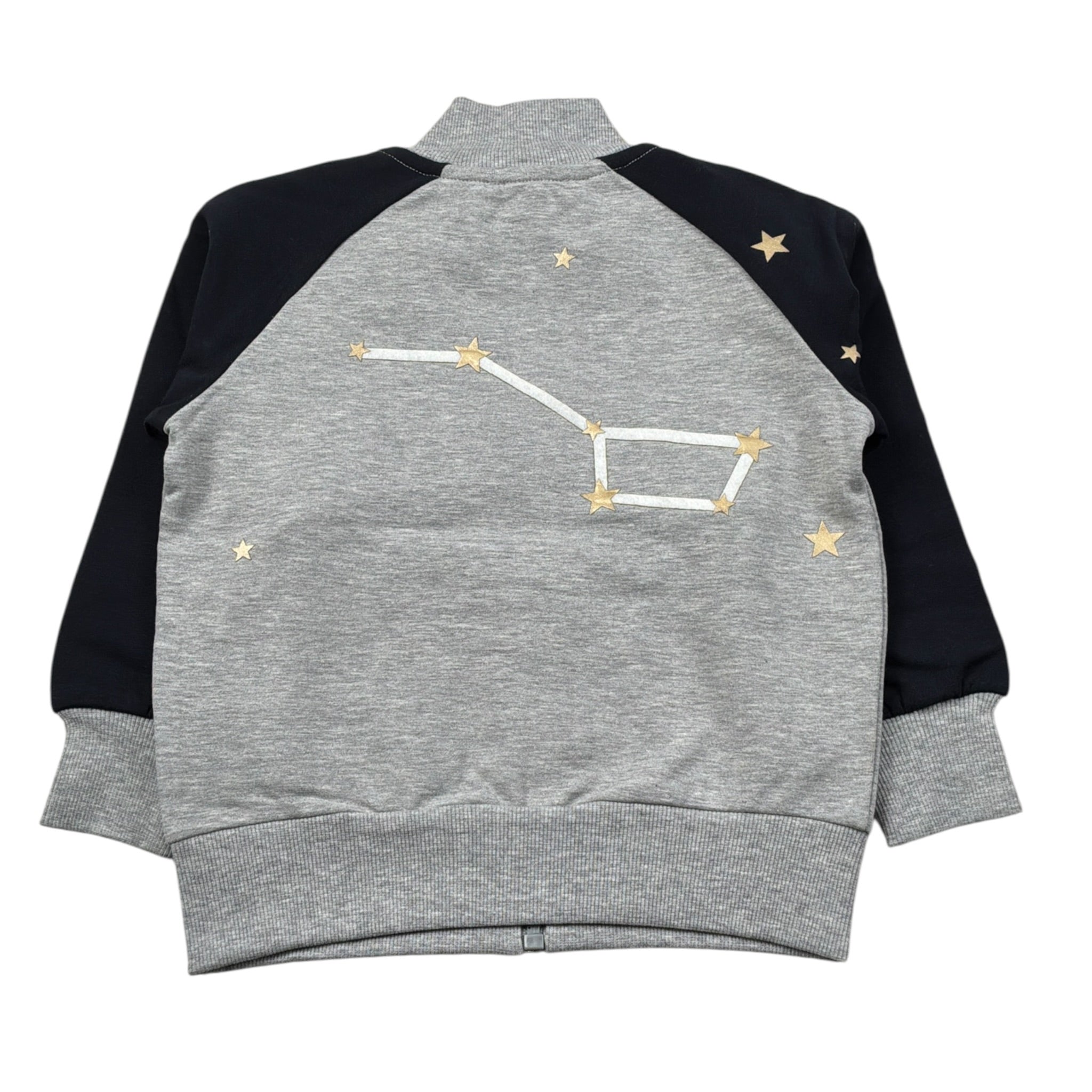 Monnalisa Felpa con Zip tinta unita con Stampe Grigio per Bambino 252801 GRIGIO MONNALISA 