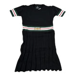 Gabriella Gucci Abito Mezza Manica tinta unita con Logo Nero per Bambina GK087 NERO GABRIELLA GUCCI 
