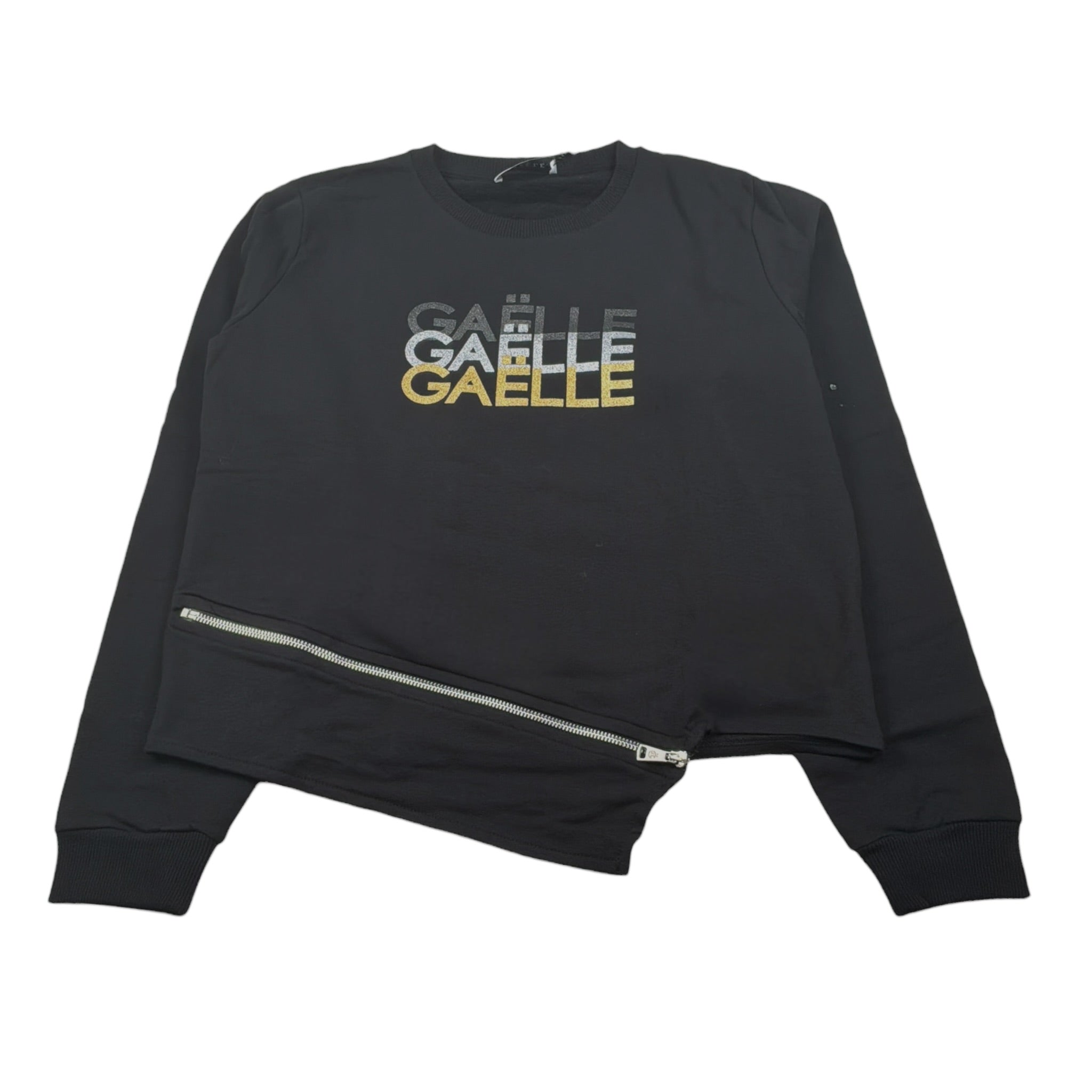 Gaelle Felpa Chiusa Girocollo Tnta Unita con Stampa Nero per Bambina 2741F00611 NERO GAELLE 