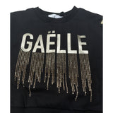 Gaelle Felpa Chiusa Girocollo tinta unita con Stampa Nero per Bambina 2741FY00631 NERO GAELLE 