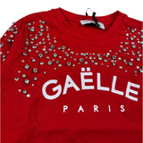Gaelle Shirt Girocollo tinta unita con Brillantini Rosso per Bambina 2741M00575 ROSSO GAELLE 