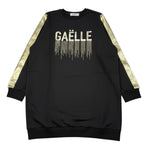 Gaelle Abito Girocollo tinta unita con Stampa Nero per Bambina 2741VF00632 NERO GAELLE 