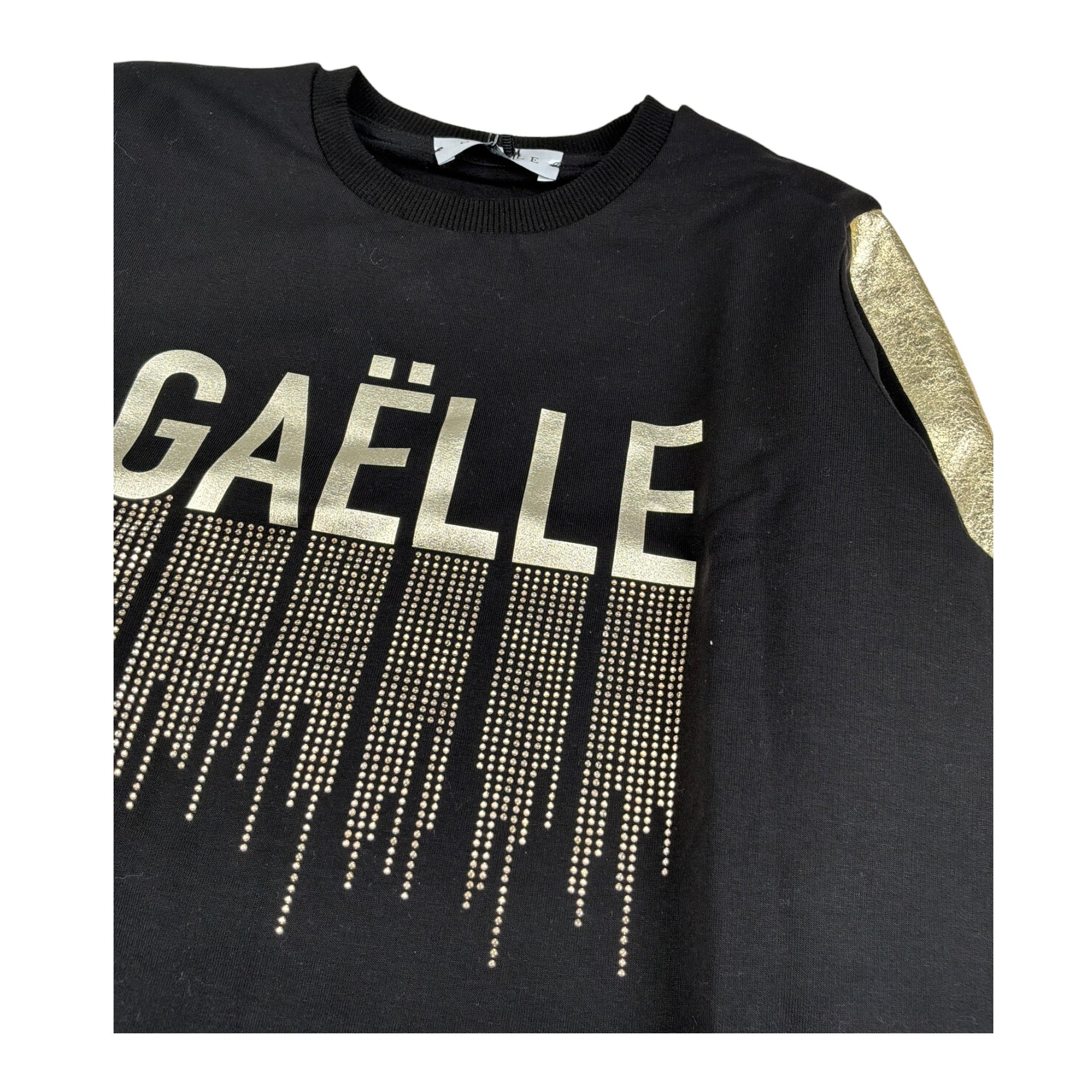 Gaelle Abito Girocollo tinta unita con Stampa Nero per Bambina 2741VF00632 NERO GAELLE 