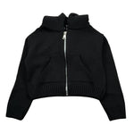 Gaelle Felpa In Maglia con Zip E Cappuccio tinta unita Nero per Bambina 2741WY00569 NERO GAELLE 