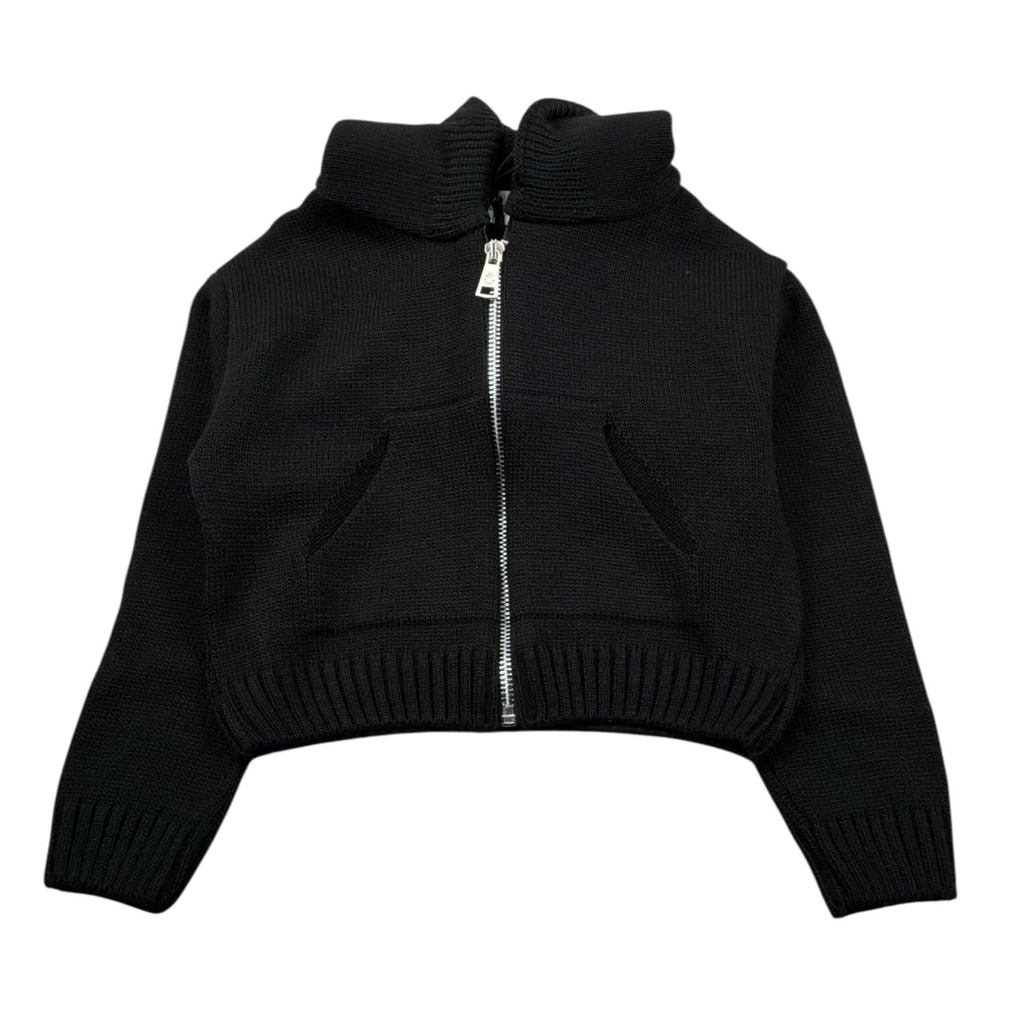 Gaelle Felpa In Maglia con Zip E Cappuccio tinta unita Nero per Bambina 2741WY00569 NERO GAELLE 
