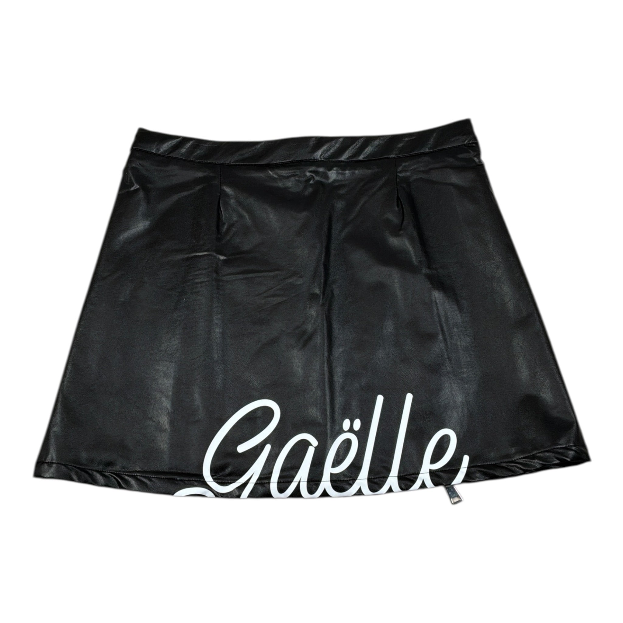 Gaelle Gonna Ecopelle tinta unita con Stampa Nero per Bambina 2742G00578X NERO GAELLE 