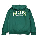 Gcds Felpa tinta unita con Zip E Cappuccio Verde per Bambino B2KM1925BA5 VERDE GCDS 