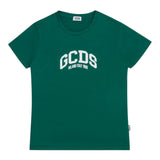 Gcds T-Shirt tinta unita con Stampa Verde per Bambino B2KM2328BA3 VERDE GCDS 
