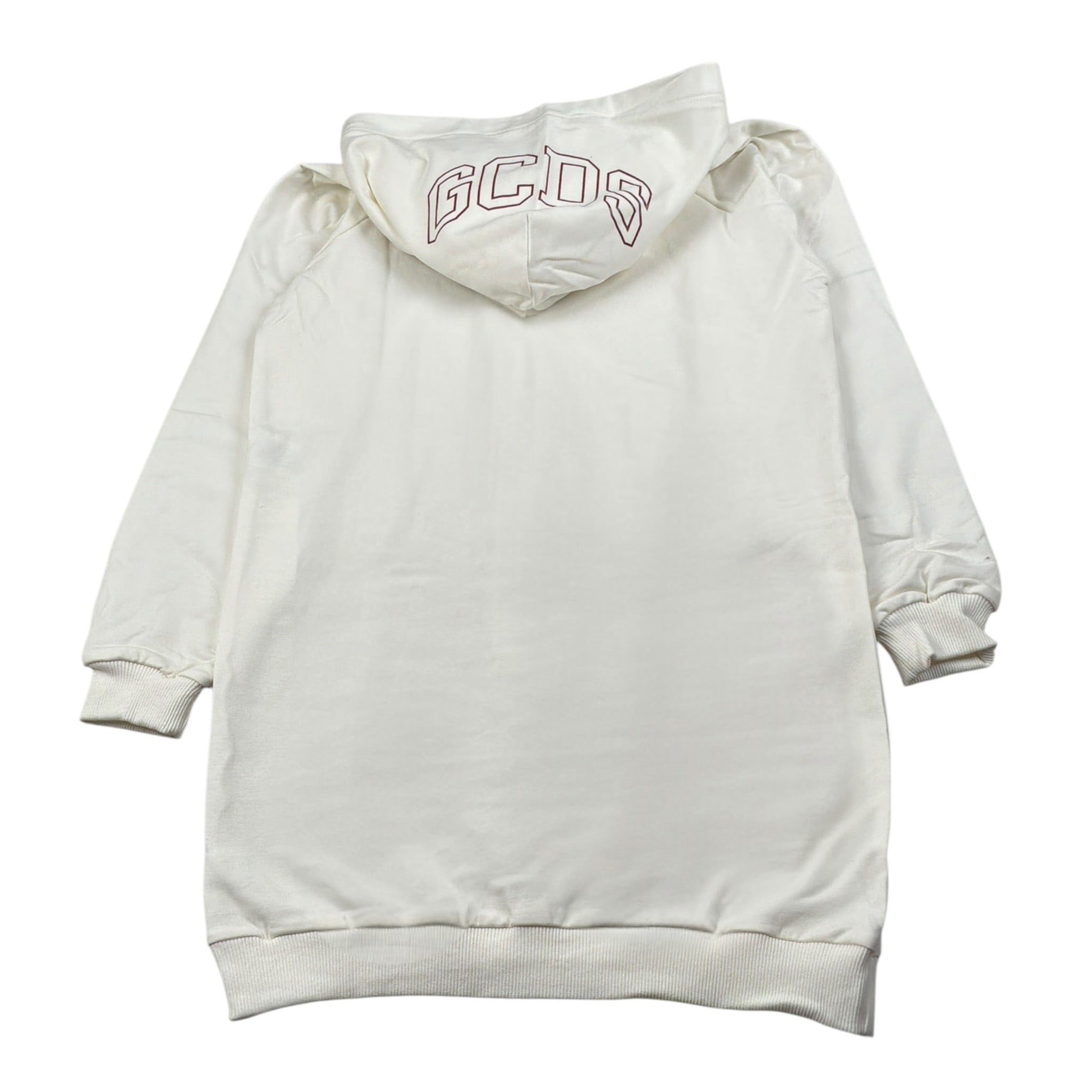 Gcds Abito Manica Lunga con Cappuccio tinta unita Panna per Bambina B2KW1018BA5 PANNA GCDS 