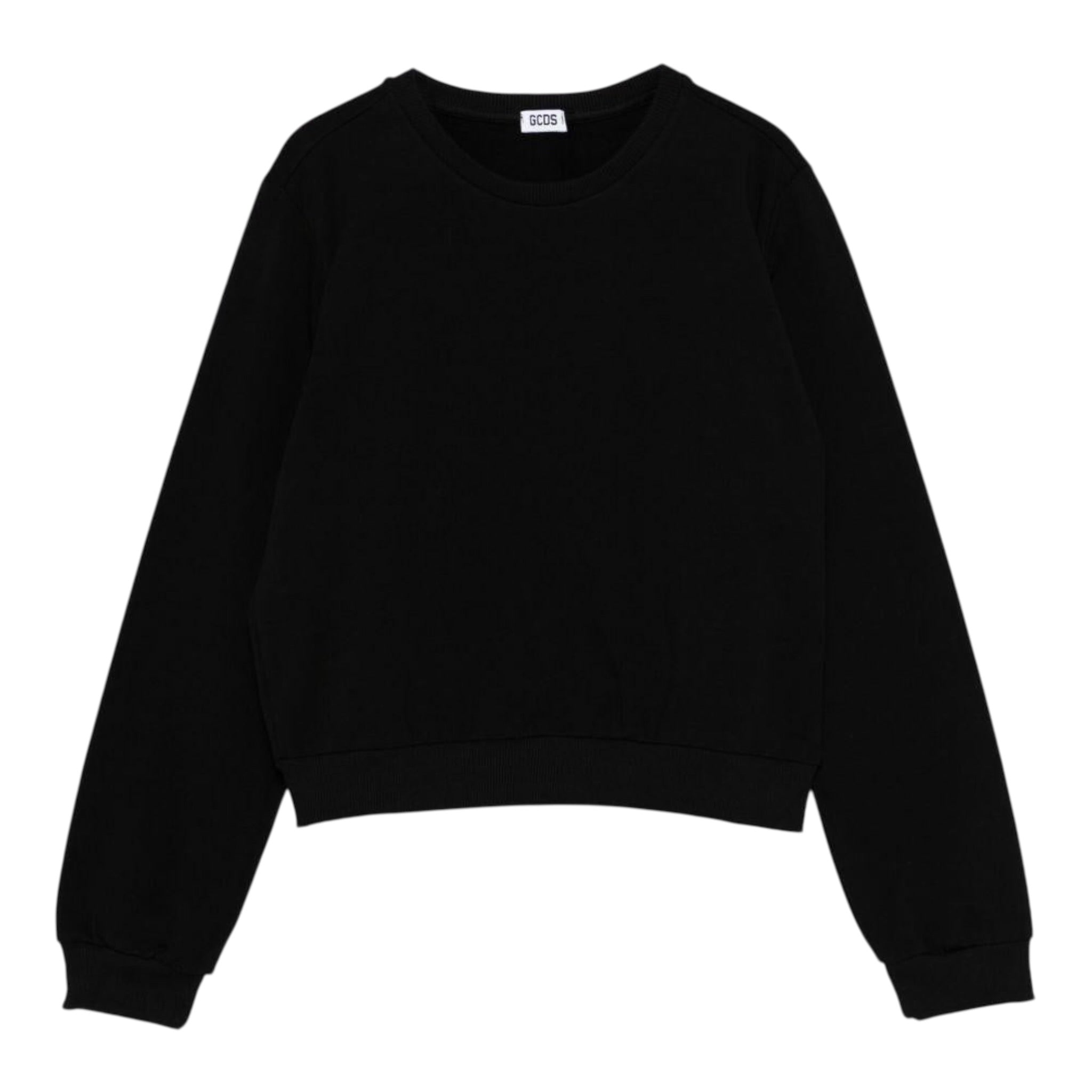 Gcds Felpa Chiusa Girocollo tinta unita con Logo Nero per Bambina B2KW1531BA5 NERO GCDS 