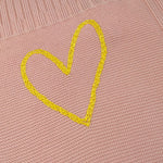 Gensami Coperta tinta unita con Ricamo Rosa per Neonata COP01 ROSA GENSAMI 
