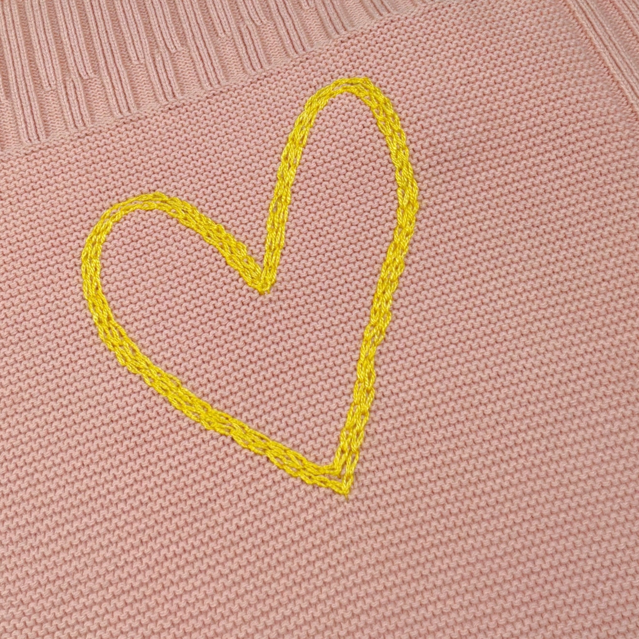 Gensami Coperta tinta unita con Ricamo Rosa per Neonata COP01 ROSA GENSAMI 