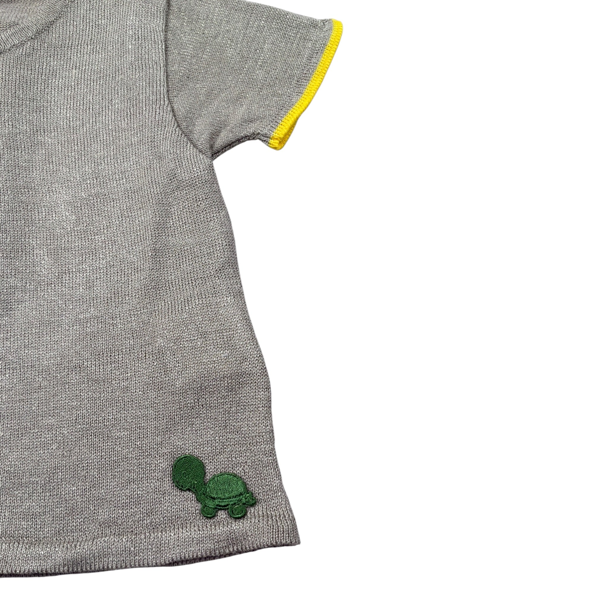 Gensami T-Shirt Girocollo tinta unita con Ricami Verde per Neonato GIR01 VERDE GENSAMI 