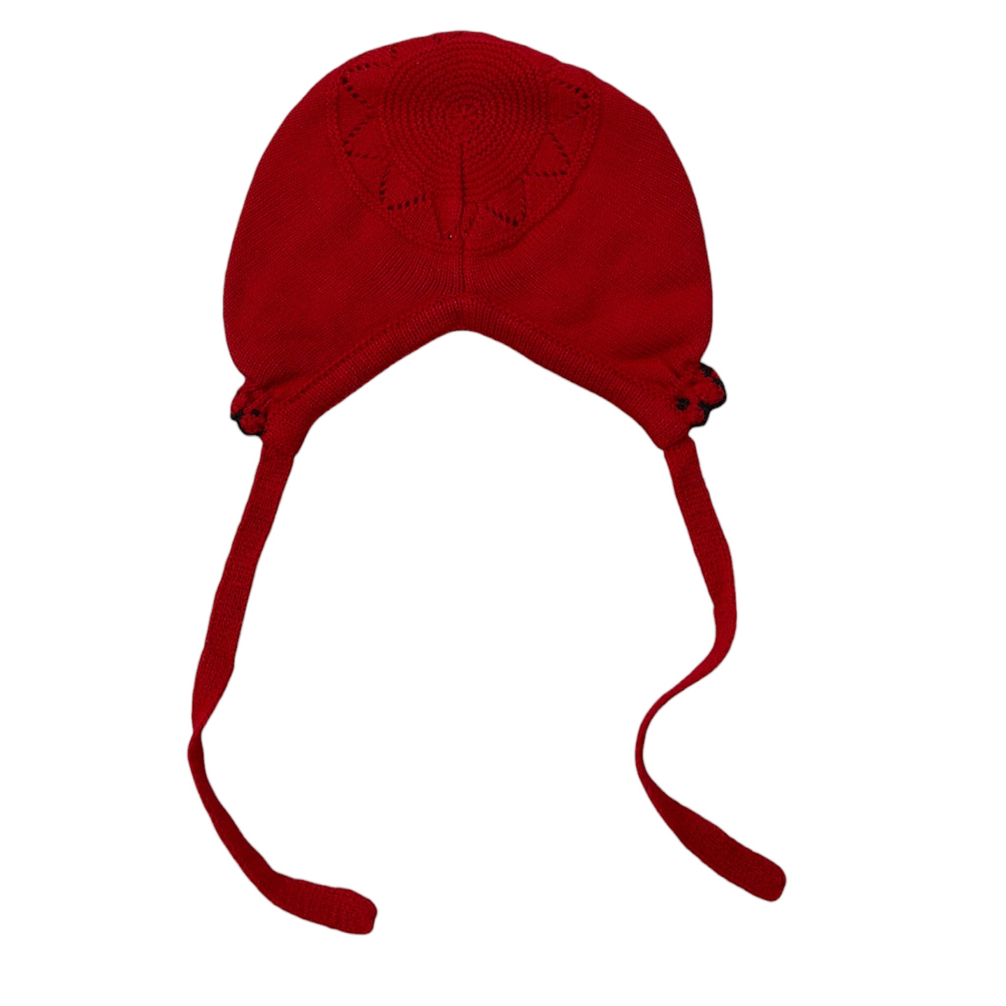 Granlei Cappello tinta unita con Ricami Rosso per Neonata 21067 ROSSO GRANLEI 